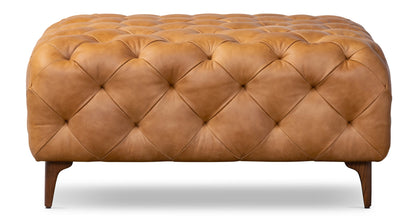 Pouf Torino con gambe in legno